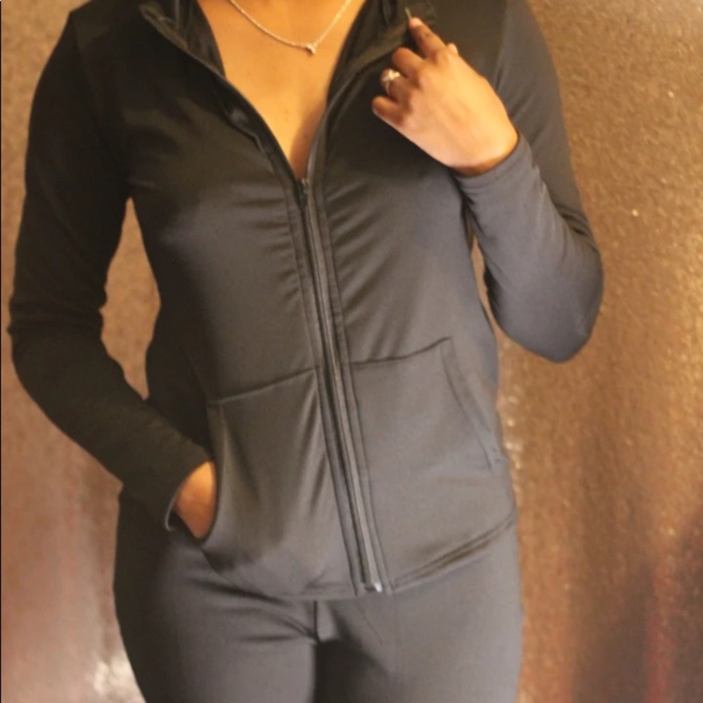 "Inky" Black Sportwear Two Piece Set